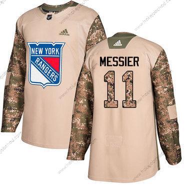 Adidas Muž New York Rangers #11 Mark Messier Camo Autentické 2017 Veterans Day Sešitý NHL Dres