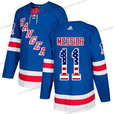 Adidas Muž New York Rangers #11 Mark Messier Royal Modrý Domácí Autentické USA Flag Sešitý NHL Dres