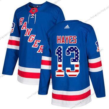 Adidas Muž New York Rangers #13 Kevin Hayes Royal Modrý Domácí Autentické USA Flag Sešitý NHL Dres