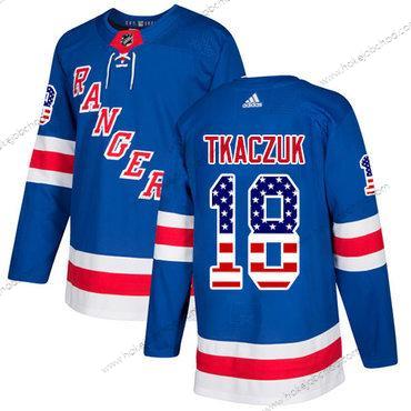 Adidas Muž New York Rangers #18 Walt Tkaczuk Royal Modrý Domácí Autentické USA Flag Sešitý NHL Dres