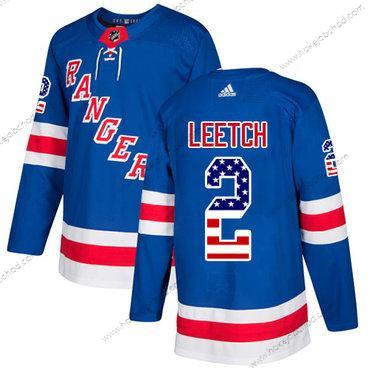 Adidas Muž New York Rangers #2 Brian Leetch Royal Modrý Domácí Autentické USA Flag Sešitý NHL Dres