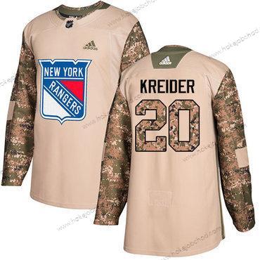 Adidas Muž New York Rangers #20 Chris Kreider Camo Autentické 2017 Veterans Day Sešitý NHL Dres