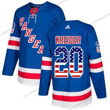 Adidas Muž New York Rangers #20 Chris Kreider Royal Modrý Domácí Autentické USA Flag Sešitý NHL Dres