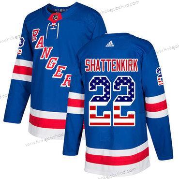 Adidas Muž New York Rangers #22 Kevin Shattenkirk Royal Modrý Domácí Autentické USA Flag Sešitý NHL Dres