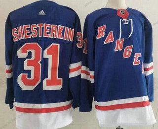 Adidas Muž New York Rangers #31 Igor Shesterkin Modrý Autentické Dres