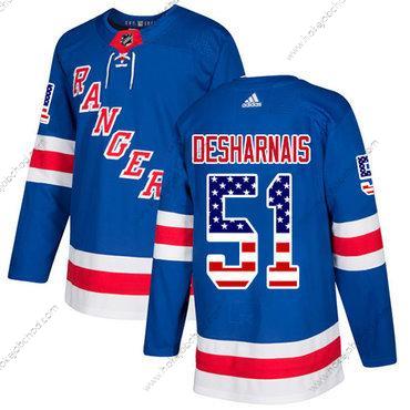 Adidas Muž New York Rangers #51 David Desharnais Royal Modrý Domácí Autentické USA Flag Sešitý NHL Dres