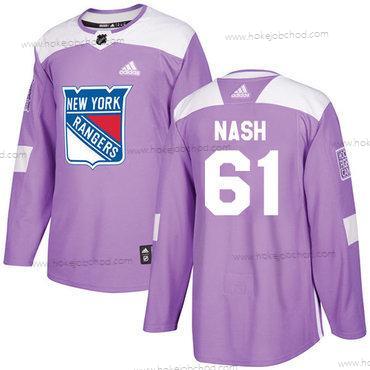 Adidas Muž New York Rangers #61 Rick Nash Nachový Autentické Bojuje proti rakovině Sešitý NHL Dres