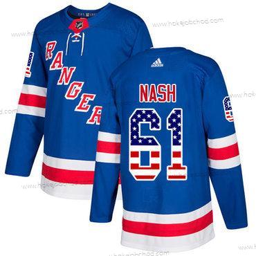 Adidas Muž New York Rangers #61 Rick Nash Royal Modrý Domácí Autentické USA Flag Sešitý NHL Dres