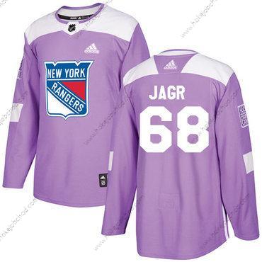 Adidas Muž New York Rangers #68 Jaromir Jagr Nachový Autentické Bojuje proti rakovině Sešitý NHL Dres