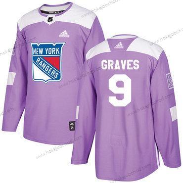 Adidas Muž New York Rangers #9 Adam Graves Nachový Autentické Bojuje proti rakovině Sešitý NHL Dres