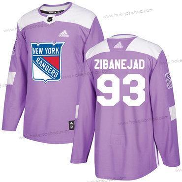 Adidas Muž New York Rangers #93 Mika Zibanejad Nachový Autentické Bojuje proti rakovině Sešitý NHL Dres