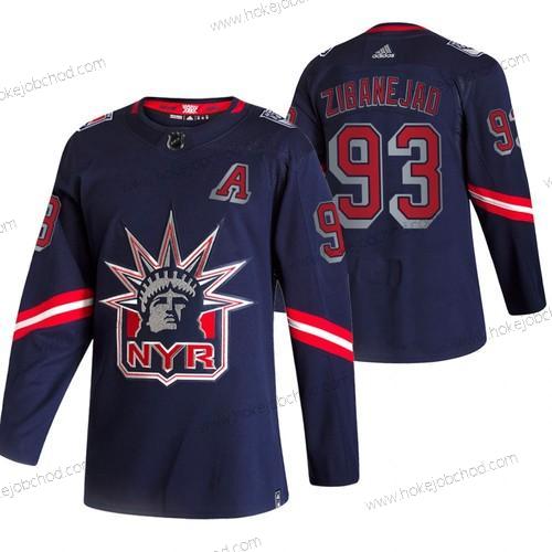 Adidas Muž New York Rangers #93 Mika Zibanejad Námořnictvo 2020-21 Obrácený Retro Náhradní NHL Dres