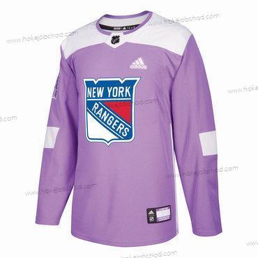 Adidas Muž New York Rangers Přizpůsobené Nachový Růžový Hokejový Bojuje proti rakovině Tréninkový Dres