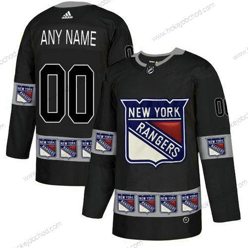 Adidas Muž New York Rangers Přizpůsobené Tým Logos Černá Dres