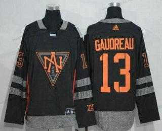 Adidas Muž North Amerika Hokejový #13 Johnny Gaudreau Černá 2016 World Cup Of Hokejový Sešitý WCH Game Dres