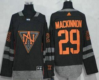 Adidas Muž North Amerika Hokejový #29 Nathan Mackinnon Černá 2016 World Cup Of Hokejový Sešitý WCH Game Dres