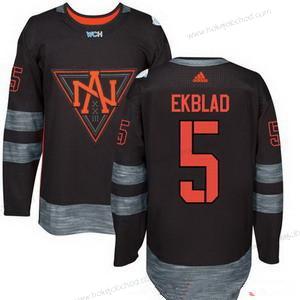 Adidas Muž North Amerika Hokejový #5 Aaron Ekblad Černá 2016 World Cup Of Hokejový Sešitý WCH Game Dres