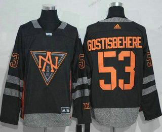 Adidas Muž North Amerika Hokejový #53 Shayne Gostisbehere Černá 2016 World Cup Of Hokejový Sešitý WCH Game Dres