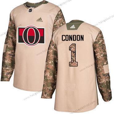 Adidas Muž Ottawa Senators #1 Mike Condon Camo Autentické 2017 Veterans Day Sešitý NHL Dres