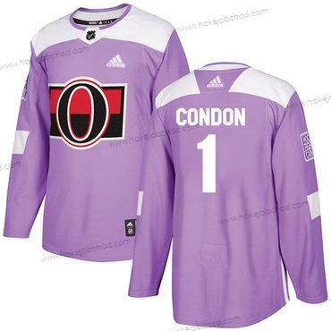 Adidas Muž Ottawa Senators #1 Mike Condon Nachový Autentické Bojuje proti rakovině Sešitý NHL Dres