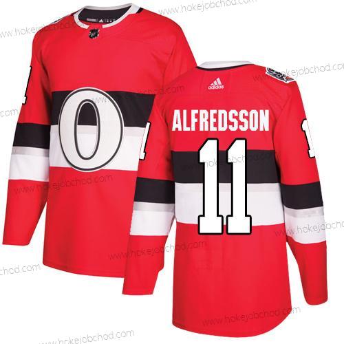 Adidas Muž Ottawa Senators #11 Daniel Alfredsson Červené Autentické 1917-2017 100th Klasický Sešitý NHL Dres