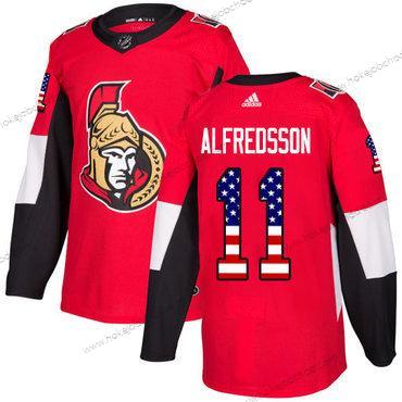 Adidas Muž Ottawa Senators #11 Daniel Alfredsson Červené Domácí Autentické USA Flag Sešitý NHL Dres