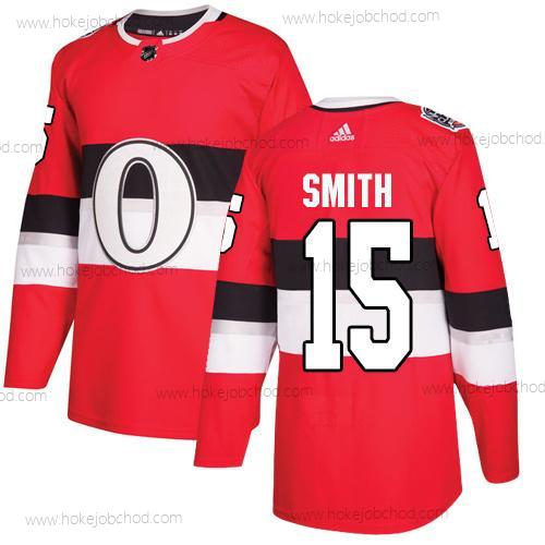 Adidas Muž Ottawa Senators #15 Zack Smith Červené Autentické 1917-2017 100th Klasický Sešitý NHL Dres