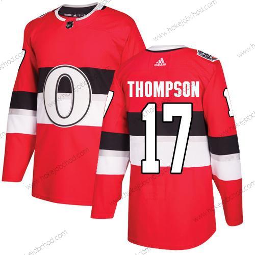 Adidas Muž Ottawa Senators #17 Nate Thompson Červené Autentické 1917-2017 100th Klasický Sešitý NHL Dres