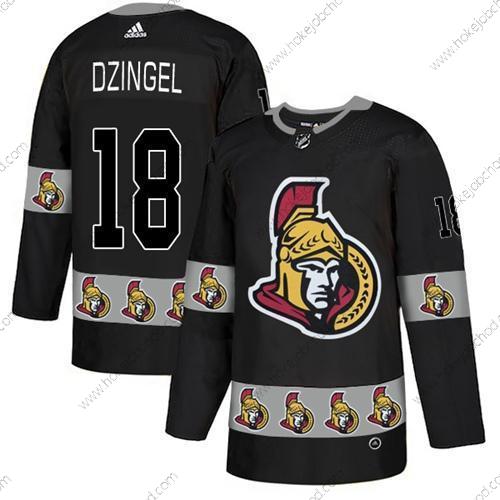 Adidas Muž Ottawa Senators #18 Ryan Dzingel Černá Autentické Tým Logo Sešitý NHL Dres