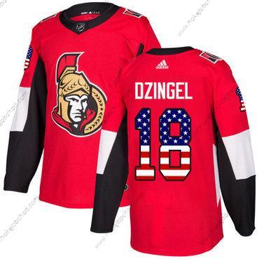 Adidas Muž Ottawa Senators #18 Ryan Dzingel Červené Domácí Autentické USA Flag Sešitý NHL Dres