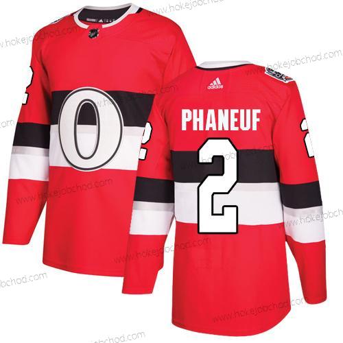 Adidas Muž Ottawa Senators #2 Dion Phaneuf Červené Autentické 1917-2017 100th Klasický Sešitý NHL Dres