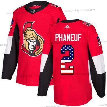 Adidas Muž Ottawa Senators #2 Dion Phaneuf Červené Domácí Autentické USA Flag Sešitý NHL Dres