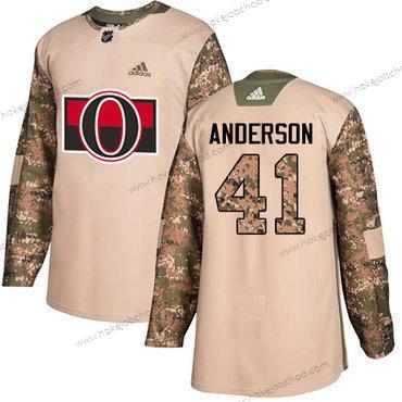 Adidas Muž Ottawa Senators #41 Craig Anderson Camo Autentické 2017 Veterans Day Sešitý NHL Dres