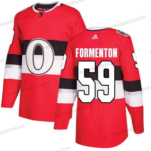 Adidas Muž Ottawa Senators #59 Alex Formenton Červené Autentické 1917-2017 100th Klasický Sešitý NHL Dres