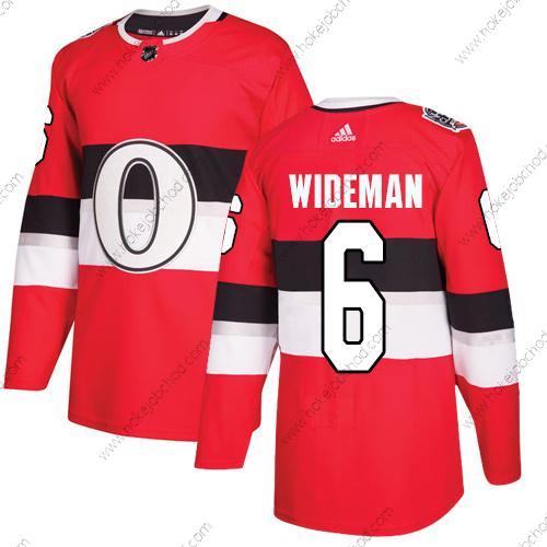 Adidas Muž Ottawa Senators #6 Chris Wideman Červené Autentické 1917-2017 100th Klasický Sešitý NHL Dres