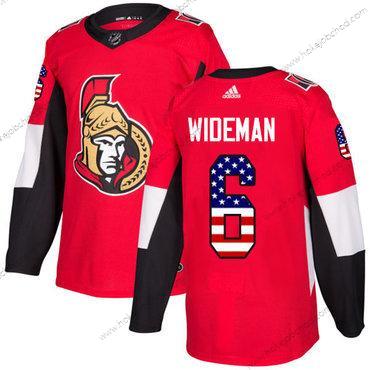 Adidas Muž Ottawa Senators #6 Chris Wideman Červené Domácí Autentické USA Flag Sešitý NHL Dres