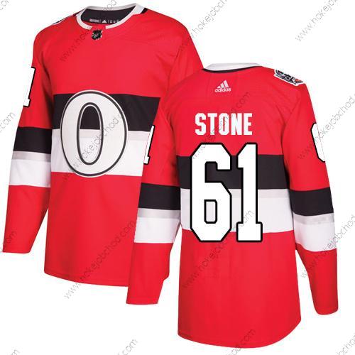 Adidas Muž Ottawa Senators #61 Mark Stone Červené Autentické 1917-2017 100th Klasický Sešitý NHL Dres