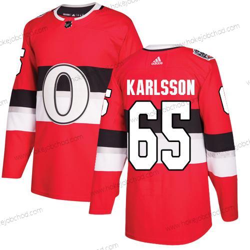 Adidas Muž Ottawa Senators #65 Erik Karlsson Červené Autentické 1917-2017 100th Klasický Sešitý NHL Dres