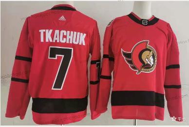 Adidas Muž Ottawa Senators #7 Brady Tkachuk Červené 2020-21 Obrácený Retro Náhradní NHL Dres