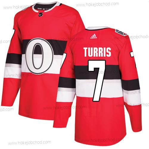 Adidas Muž Ottawa Senators #7 Kyle Turris Červené Autentické 1917-2017 100th Klasický Sešitý NHL Dres