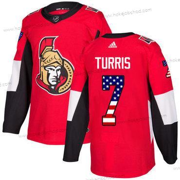 Adidas Muž Ottawa Senators #7 Kyle Turris Červené Domácí Autentické USA Flag Sešitý NHL Dres