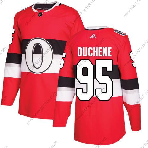 Adidas Muž Ottawa Senators #95 Matt Duchene Červené Autentické 1917-2017 100th Klasický Sešitý NHL Dres