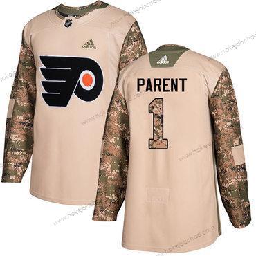 Adidas Muž Philadelphia Flyers #1 Bernie Parent Camo Autentické 2017 Veterans Day Sešitý NHL Dres