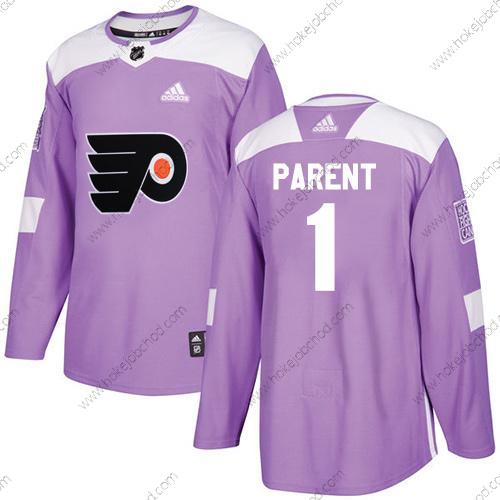 Adidas Muž Philadelphia Flyers #1 Bernie Parent Nachový Autentické Bojuje proti rakovině Sešitý NHL Dres