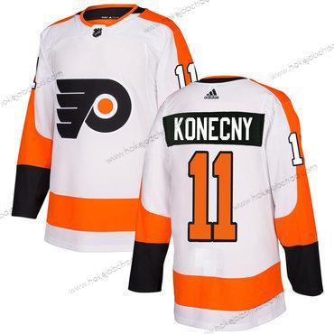 Adidas Muž Philadelphia Flyers #11 Travis Konecny Bílý Autentické Sešitý NHL Dres