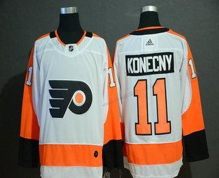 Adidas Muž Philadelphia Flyers #11 Travis Konecny Bílý Sešitý NHL Dres