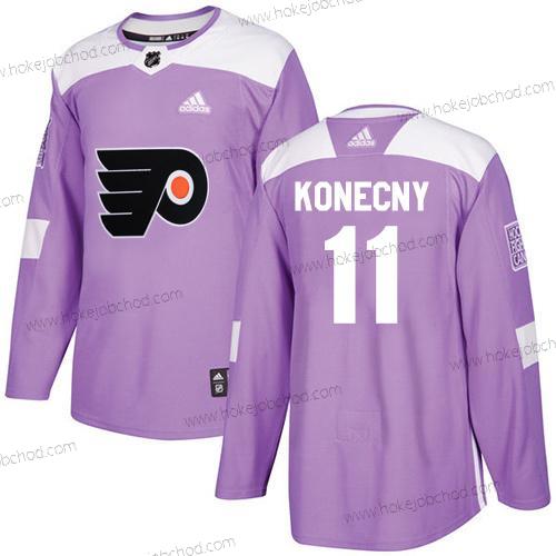 Adidas Muž Philadelphia Flyers #11 Travis Konecny Nachový Autentické Bojuje proti rakovině Sešitý NHL Dres