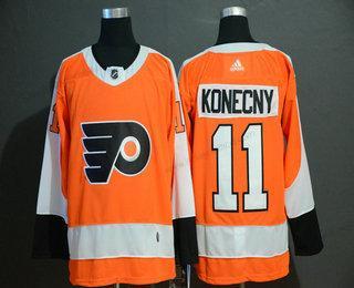 Adidas Muž Philadelphia Flyers #11 Travis Konecny Oranžová Sešitý NHL Dres