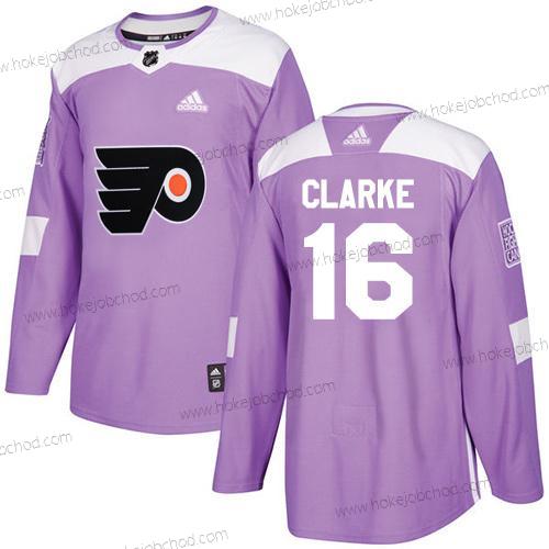 Adidas Muž Philadelphia Flyers #16 Bobby Clarke Nachový Autentické Bojuje proti rakovině Sešitý NHL Dres