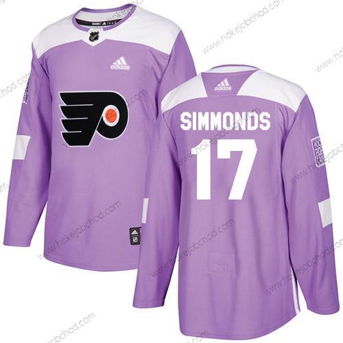 Adidas Muž Philadelphia Flyers #17 Wayne Simmonds Nachový Autentické Bojuje proti rakovině Sešitý NHL Dres